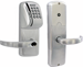 KIT - Magnetic Stripe (Swipe Card) and Keypad Network Hardwired Privacy, Cylindrical Lock, Sparta Lever, SFIC (Small Format IC), Less Core, 2-3/4in Backset, UL, ANSI Strike, Field Reversible Handing, Grade 1, 626/US26D Satin Chrome