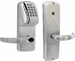 KIT - Magnetic Stripe (Swipe Card) and Keypad Network Hardwired Privacy, Cylindrical Lock, Sparta Lever, FSIC (Schlage Full Size IC), Less Core, 2-3/4in Backset, UL, ANSI Strike, Field Reversible Handing, Grade 1, 626/US26D Satin Chrome