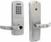 KIT - Keypad Network Hardwired Privacy, Mortise Lock, Sparta Lever, Key-in-Lever, Less Cylinder, 2-3/4in Backset, UL, ANSI Strike, Field Reversible Handing, Grade 1, 626/US26D Satin Chrome