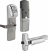 KIT - Magnetic Stripe (Swipe Card) and Keypad Networked Wireless Classroom/Storeroom, Exit Trim for RIM or CVR (Concealed Vertical Rod/Cable) Exit Devices, Rhodes Lever, SFIC (Small Format IC), Less Core, UL, Field Reversible Handing, Grade 1, 626/US26D Satin Chrome