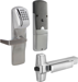 KIT - Magnetic Stripe (Swipe Card) and Keypad Networked Wireless Classroom/Storeroom, Exit Trim for RIM or CVR (Concealed Vertical Rod/Cable) Exit Devices, Rhodes Lever, Key-in-Lever, 6-Pin C Keyway (0-Bitted Brushed Chrome Cylinder 626), UL, Field Reversible Handing, Grade 1, 626/US26D Satin Chrome