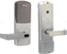 KIT - Multi-Technology Reader Stand Alone Office, Mortise Lock, Rhodes Lever, SFIC (Small Format IC), Less Core, 8AA Battery Kit, 2-3/4in Backset, UL, ANSI Strike, Field Reversible Handing, Grade 1, 626/US26D Satin Chrome