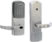 KIT - Multi-Technology Reader and Keypad Stand Alone Office, Mortise Lock, Sparta Lever, SFIC (Small Format IC), Less Core, 8AA Battery Kit, 2-3/4in Backset, UL, ANSI Strike, Field Reversible Handing, Grade 1, 626/US26D Satin Chrome