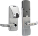 KIT - Magnetic Stripe (Insert Card) Networked Wireless Classroom/Storeroom, Exit Trim for RIM or CVR (Concealed Vertical Rod/Cable) Exit Devices, Sparta Lever, Key-in-Lever, Less Cylinder, 8AA Battery Kit, UL, Field Reversible Handing, Grade 1, 626/US26D Satin Chrome