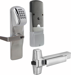 KIT - Magnetic Stripe (Swipe Card) and Keypad Networked Wireless Classroom/Storeroom, Exit Trim for RIM or CVR (Concealed Vertical Rod/Cable) Exit Devices, Rhodes Lever, SFIC (Small Format IC), Less Core, 8AA Battery Kit, UL, Field Reversible Handing, Grade 1, 626/US26D Satin Chrome