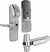 KIT - Magnetic Stripe (Swipe Card) and Keypad Networked Wireless Classroom/Storeroom, Exit Trim for RIM or CVR (Concealed Vertical Rod/Cable) Exit Devices, Sparta Lever, SFIC (Small Format IC), Less Core, 8AA Battery Kit, UL, Field Reversible Handing, Grade 1, 626/US26D Satin Chrome