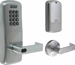 Standalone Keypad Classroom/Storeroom Cylindrical Lock, Manually Programmed, Rhodes Lever, SFIC (Small Format IC), Less Core, 2-3/4in Backset, UL, ANSI Strike, Field Reversible Handing, Grade 1, 626/US26D Satin Chrome