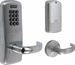 Standalone Keypad Classroom/Storeroom Cylindrical Lock, Manually Programmed, Sparta Lever, Key-in-Lever, Less Cylinder, 2-3/4in Backset, UL, ANSI Strike, Field Reversible Handing, Grade 1, 626/US26D Satin Chrome