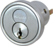 FSIC Rim Cylinder with Core, C Keyway, 626/US26D Satin Chrome