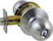 Grade 2 Storeroom Ball Knob Schlage C Keyway, Keyed Different, ANSI Strike (4-7/8in x 1-1/4in), 2-3/4in Backset, Satin 630/US32D Stainless Steel