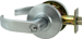 Grade 2 Storeroom Curved Lever, Schlage C Keyway, Keyed Different, ANSI Strike (4-7/8in x 1-1/4in), 2-3/4in Backset, 626/US26D Satin Chrome