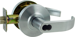 Grade 2 Storeroom Curved Lever, SFIC Small Format IC Prep, Less Core, ANSI Strike (4-7/8in x 1-1/4in), 2-3/4in Backset, 626/US26D Satin Chrome