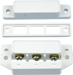 2-1/2in Long Commercial Surface Mount Magnetic Contact Switch Set, Standard Gap 1in and 5/8in on Steel, Side Terminals and Cover, SPST, White