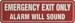 Emergency Exit Sign Red English, Emergency Exit Only - Alarm Will Sound