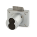 Schlage FSIC 1-7/16in Drawer Spring Latch Lock, Full Sized IC Prep, Less Core, 1-1/8in Barrel Diameter, Grade 1, 626/US26D Satin Chrome