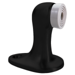 Goose Neck Floor Stop, 1-5/8 x 2-3/4in Base x 2-3/4in High, Solid Cast Brass with Rubber Bumper, BSP Black Suede Powder Coat
