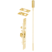 Manual Flush Bolt with 12in Extension Rod, for Metal Doors, Fire Rated 3 Hours, Face Plate Size 1in x 6-3/4in, 605/US3 Bright Brass