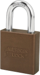Padlock 1-1/8in Shackle Aluminum Brown Keyed Different