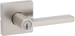 Halifax Entry Lever, Square Rose, KW1 SmartKey, Keyed Alike 3, 6-Way Adjustable Latch 2-3/8in-2-3/4in Backset, Grade 2, 619/US15 Satin Nickel