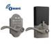 Keypad Lever Gatlin Connected, Grade 3, Key Override C Keyway, Adjustable Backset 2-3/8 to 2-3/4, 619/US15 Satin Nickel