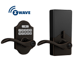 Keypad Lever Gatlin Connected, Grade 3, Key Override C Keyway, Adjustable Backset 2-3/8 to 2-3/4, 716/643E Aged Bronze