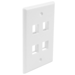 Faceplate 4 Keystone (25 Pack) - White