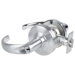 KIT - Grade 1 Electric Lock/Unlock (EL/EU) Storeroom, Cylindrical Lock, Sparta Lever, 12/24VDC, RX (Request to Exit) Switch, Key in Lever, 6-Pin C Keyway (Brushed Chrome Cylinder 626), 2-3/4in Backset, UL, ANSI Strike, 626/US26D Satin Chrome
