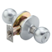 Passage Knob Lock, 2-3/4in Backset, Round Knob with C Rose (2-9/16in Diameter), T-Strike (2-3/4in x 1-1/8in), Grade 2, 626/US26D Satin Chrome