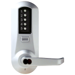 5 Pushbutton Cylindrical Lever Lock, Winston Lever, 2-3/4in Backset, Best 6/7-Pin SFIC Prep Bypass, Less Core, 626/US26D Satin Chrome
