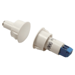 3/4in Diameter Recessed (Flush Mount) Magnetic Contact Switch Set with Oval Channel Insert, 1/2in Plus Gap, Closed Loop (N/O), Screw Terminals, Used  for Steel Doors, White
