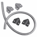 36in, Armored Door Cord, 1/4in Interior Diameter, Gray and Black End Caps, Stainless Steel Cable Conduit