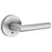 Milan Privacy Lever, Round Rose, 6-Way Adjustable Latch 2-3/8in-2-3/4in Backset, Grade 2, 626/US26D Satin Chrome