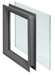 Lite Kit with Tempered Glass and Glazing Tape, Gray Primer