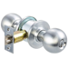 Grade 2 Storeroom Orbit Knob, 6-Pin C Keyway KD, 2 3/4 Backset (11-096), ANSI Strike (10-025), 626/US26D Satin Chrome