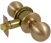 Grade 2 Passage Orbit Knob 2-3/4in Backset (11-116). ANSI Strike (10-025), 612/US10 Satin Bronze