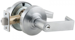 KIT - Grade 1 Entrance, Cylindrical Lock, Rhodes Lever, Key in Lever, 6-Pin E Keyway (0-Bitted Brushed Chrome Cylinder 626), 2-3/4in Backset, UL, ANSI Strike, 626/US26D Satin Chrome