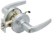 KIT - Grade 1 Electric Lock/Unlock (EL/EU) Storeroom, Cylindrical Lock, Athens Lever, 12/24VDC, RX (Request to Exit) Switch, Key in Lever, Less Cylinder, 2-3/4in Backset, UL, ANSI Strike, 626/US26D Satin Chrome