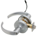 KIT - Grade 1 Electric Lock/Unlock (EL/EU) Storeroom, Cylindrical Lock, Sparta Lever, 12/24VDC, RX (Request to Exit) Switch, Key in Lever, Less Cylinder, 2-3/4in Backset, UL, ANSI Strike, 626/US26D Satin Chrome