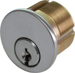 1-1/4in Mortise Cylinder 6-Pin Straight Cam, L4 6-Pin 0-Bit, Standard Collar, 626/US26D Satin Chrome