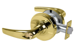 KIT - Grade 2, Office Athens Lever, FSIC Prep, Schlage Large Format IC Core Included, 6-Pin C Keyway (1-Bitted Brushed Brass Cylinder 606), 2-3/8in Backset, ANSI Strike, 605/US3 Bright Brass