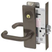 KIT - Classroom Intruder Mortise Lock, Lustra Lever with M Escutcheon Trim, 2 Each Standard 1-1/8 Mortise Cylinders, A01 Clover Cam, L4 Keyway 0-Bit, Handing is Field Reversible, ANSI Strike SS118, 613E/US10BE Dark Oxidized Satin Bronze