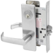KIT - Classroom Intruder Mortise Lock, Newport Lever with M Escutcheon Trim, 2 Each Standard 1-1/8 Mortise Cylinders, A01 Clover Cam, L4 Keyway 0-Bit, Handing is Field Reversible, ANSI Strike SS118, 626/US26D Satin Chrome