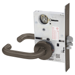 KIT - Classroom Intruder Mortise Lock, Lustra Lever with A Rose Trim, Less 2 Each 1-1/8 Mortise Cylinders, V20 Outside Indicator (Vacant/Occupied, Green/Red), V01 Inside Indicator (Locked/Unlocked, Green/Red), ANSI Strike SS118, 613E/US10BE Dark Oxidized Satin Bronze