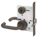 KIT - Classroom Intruder Mortise Lock, Lustra Lever with A Rose Trim, 2 Each LFIC 6-Pin Large Format Interchangeable Core Mortise Housings, A01 Clover Cam, Less IC Cores, V20 Outside Indicator (Vacant/Occupied, Green/Red), V01 Inside Indicator (Locked/Unlocked, Green/Red), ANSI Strike SS118, 613E/US10BE Dark Oxidized Satin Bronze