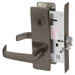 KIT - Classroom Intruder Mortise Lock, Newport Lever with M Escutcheon Trim, 2 Each LFIC 6-Pin Large Format Interchangeable Core Mortise Housing, A01 Clover Cam, Less IC Cores, Handing is Field Reversible, ANSI Strike SS118, 613E/US10BE Dark Oxidized Satin Bronze