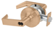 Grade 1 Classroom, Cylindrical Lock, Rhodes Lever, SFIC (Small Format IC), Less Core, 2-3/4in Backset, UL, ANSI Strike, 612/US10 Satin Bronze