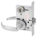KIT - Classroom Intruder Mortise Lock, Princeton Lever with A Rose Trim, 2 Each LFIC 6-Pin Large Format Interchangeable Core Mortise Housings, A01 Clover Cam, Less IC Cores, V10 Outside Indicator Engraved (Locked/Unlocked, Green/Red) (Left Hand LH/LHR), V01 Inside Indicator (Locked/Unlocked, Green/Red), ANSI Strike SS118, 626/US26D Satin Chrome