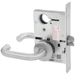 KIT - Classroom Mortise Lock, Lustra Lever with A Rose Trim, Less 1-1/8 Mortise Cylinder, V10 Outside Indicator Engraved (Locked/Unlocked, Green/Red) (Left Hand LH/LHR), V01 Inside Indicator (Locked/Unlocked, Green/Red), ANSI Strike SS118, 626/US26D Satin Chrome