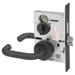 KIT - Privacy with Deadbolt Mortise Lock, Lustra Lever with A Rose Trim, Handing is Field Reversible, ANSI Strike SS118, 613E/US10BE Dark Oxidized Satin Bronze