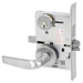 KIT - Dormitory Mortise Lock with Deadbolt, Citation Lever with A Rose Trim, Standard 1-1/8 Mortise Cylinder, A01 Clover Cam, L4 Keyway 0-Bit, V10 Outside Indicator Engraved (Locked/Unlocked, Green/Red) (Left Hand LH/LHR), V01 Inside Indicator (Locked/Unlocked, Green/Red), ANSI Strike SS118, 626/US26D Satin Chrome